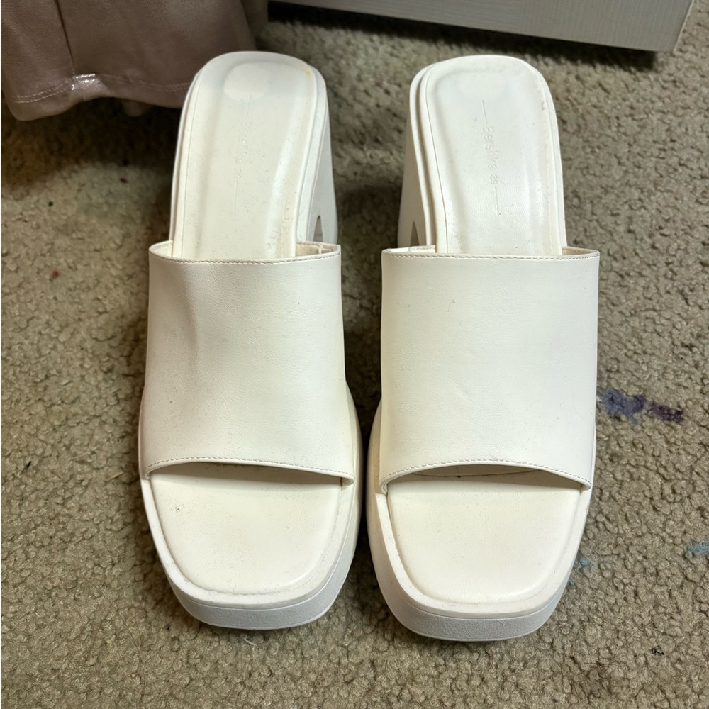 Women's White Slide Sandals